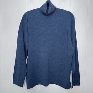 Hugo Boss Men’s Musso Virgin Wool Turtle Neck Sweater Blue Size XL